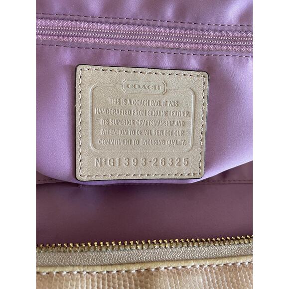 Coach Madison Madeline spectator Lizard Emb Leather Shoulder Bag 26325 Tan - Picture 10 of 10